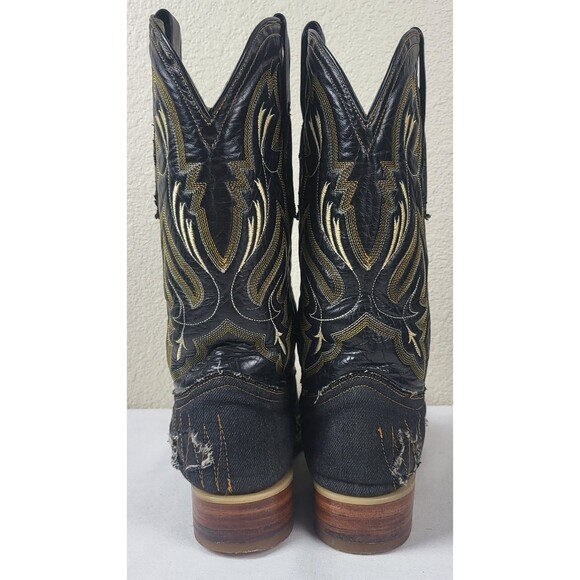 White Diamonds Denim Cowboy Western Boots Pointed Toe Mens Size 7.5 - Picture 5 of 9